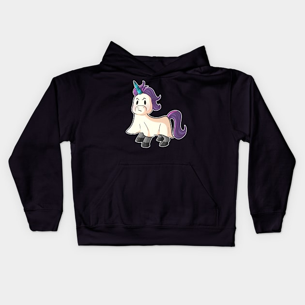 Ghost Unicorn - Spoopy Kawaii Cute Kids Hoodie by Wanderer Bat